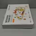 Tiny Land 55PCS Wooden Train Set - Compatible with Major Brand Tracks, Educational Toy for Toddlers & Kids Ages 3-7, Durable Wooden Railway Tracks