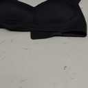 PoseFree Women's Seamless Wireless Supportive Bra Push Up Comfort Soft No Underwire Full Coverage T-Shirt Bra (Large, Black)