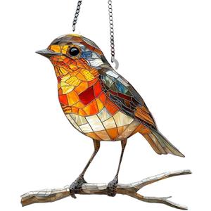 Elegant Decorative Hanging Ornaments  Vibrant Acrylic Colored Pattern with Chain for Festive Home and Garden Decor