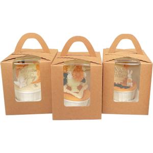 Bakepacker Auto-pop up Individual Cupcake Boxes with Window 25 Count Brown Single Cupcakes Box 3.7 x 3.7 x 4.3inch Cupcake Carrier