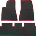 Car Floor Mats Custom Fit for Tesla Model 3 Highland 2024 2025 2026 Black Red Rubber Auto Liner Mats All Weather Protection Odorless