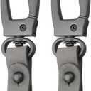 HARFINGTON Car Keychain Clip Leather Key Chain Ring Key Holder Organizer for Men (Grey)