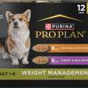 Purina Pro Plan Specialized Weight Management Wet Dog Food Chicken and Rice Entree and Turkey and Rice Entree in Gravy Variety Pack - (Pack of 12) 13 oz. Cans (EXP 01/01/28)