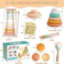 Wuzhineisn Baby Toys 6-12 Months Montessori Toys 6 in 1 Musical Instruments for Toddler, Stacking Blocks Development Learning Educational Toy with Wooden Xylophone Infant Baby Birthday Gift