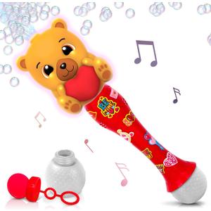 ArtCreativity Light Up Valentine's Day Bubble Wand for Toddlers, Heart Bubble Toy with Lights, Music, & Batteries, Valentines Day Gifts for Kids, Valentines Day Party Favors for Ages 3 4 5 6