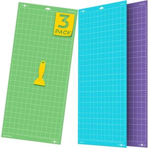 HTVRONT Cutting Mat, 3 Pack Cutting Mat 12x24(Standard, Light, StrongGrip) Compatible with Cricut Maker 3/Maker 4/Maker/Explore 3/4/Air 2/One, Variety Adhesive Sticky Cutting Mats Accessories