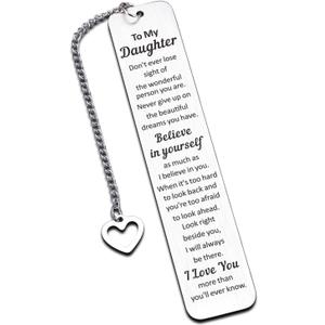 2 x Daughter Gifts from Mom Dad, Stocking Stuffers for Teen Girls Birthday Gifts for Daughter Bookmarks for Reading Women Valentines Graduation Gifts for Girls 21th 18th Birthday Gifts