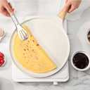 SENSARTE Nonstick Crepe Pan with Spreader, 12-Inch Natural Ceramic Coating Dosa Pan Pancake Flat Skillet Tawa Griddle with Stay-Cool Handle, Induction Compatible (White)