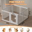 Clear Acrylic Dog Playpen with Door, 8-Panel 24 Inch Tall Indoor Puppy Enclosure with Secure Lock Door. Lightweight, Durable Washable Plastic, Easy Setup, Low Maintenance & Simple CleaningWhite