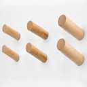 evory 6 Natural Wood Hooks for Wall, Rustic Wooden Coat Hooks Wall Mount, Hat Hooks for Wall, Decorative Coat Rack Hangers, Heavy Duty Coat Hanger Hooks for Hanging Bags, Towels, Purse(Beech Wood)