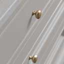 Set of 6 Elegant Champagne Bronze Cabinet Knobs - Classic Round Kitchen Hardware, Contemporary Drawer Pulls Sleek Dresser Handles