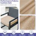 IPYNBAP Outdoor Chair Cushions Set of 4 -Waterproof Outdoor Seat Cushions for Patio Furniture, Patio Chair Cushion with Handle and Ties, Out Door Chair Pads,17x16x2-Square,Beige