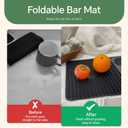 Bar Mat, Bar Accessories, Multifunctional Folding Cocktail Mat with Cutting Board, 18" X 12"(Black) Drying Mats,Bar Mat for Countertop,Bar Decorations for Home , Outdoor Bar Accessories ,Travel