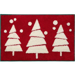 RORA Christmas Bathroom Decor Red Bathroom Rugs for Cute Bath Mat Non-Slip Funny Bath Rug Plush Water Absorbent Washable,20x32