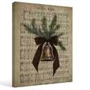 STHTTSW Vintage Christian Christmas Wall Art Decor, O Holy Night Christmas Wall Decor, Rustic Winter Bell Bow Canvas Prints Walls Decorations for Home Bedroom Living Room, Gifts for Christians 11x14