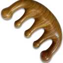 Wooden Scalp Massager - Green Sandalwood Wide Tooth Wood Therapy Massage Tool for Head Relaxation, Stress Relief & Hair Health (Funny Spa Gifts)
