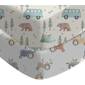 Baby Crib Sheets-Premium 100% Polyester Crib Sheets for Boys & Girls,52"x28" Toddler Bed Sheets, Fitted Crib Mattress Sheets, Soft Baby Sheets for Crib (Car)  Multicolor