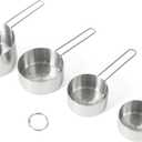 Martha Stewart Richburn 4-Piece Stainless Steel Measuring Cups Set Durable and Accurate Kitchen Measuring Tools for Baking and Cooking