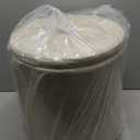 Faux Leather Round Ottoman with Storage 12.6" W x 14.17" H & 14.76" W x 17.32" H, Small Boucle Coffee Table Footstool with Removable Lid for Living Room, Bedroom, Beige