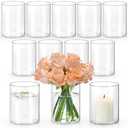 5 Inch Small Glass Cylinder Vases for Centerpieces | 11 pcs Clear Flower Vase for Wedding Decorations, Floating Candle Vases in Bulk, Hurricane Candle Holders for Table, Home Décor