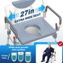 Bariatric Bedside Commode 1000lbs, Extra-Wide Heavy Duty Commode Chair