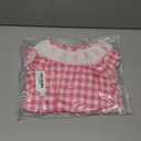 Pack of 2 Gueuusu Newborn Baby Girl Easter Outfit Bunny Embroidery Smocked Bubble Romper Short Sleeve One Piece Bodysuit Infant Clothes (Plaid, 6-12 Months)