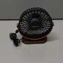 SWEETFULL 6.5 Inch USB Small Desk Fan, 3 Speeds Quiet Portable Desktop Table Fan, 360 Adjustment Personal Mini Fan for Home Office Car Outdoor Travel (Black wood grain)