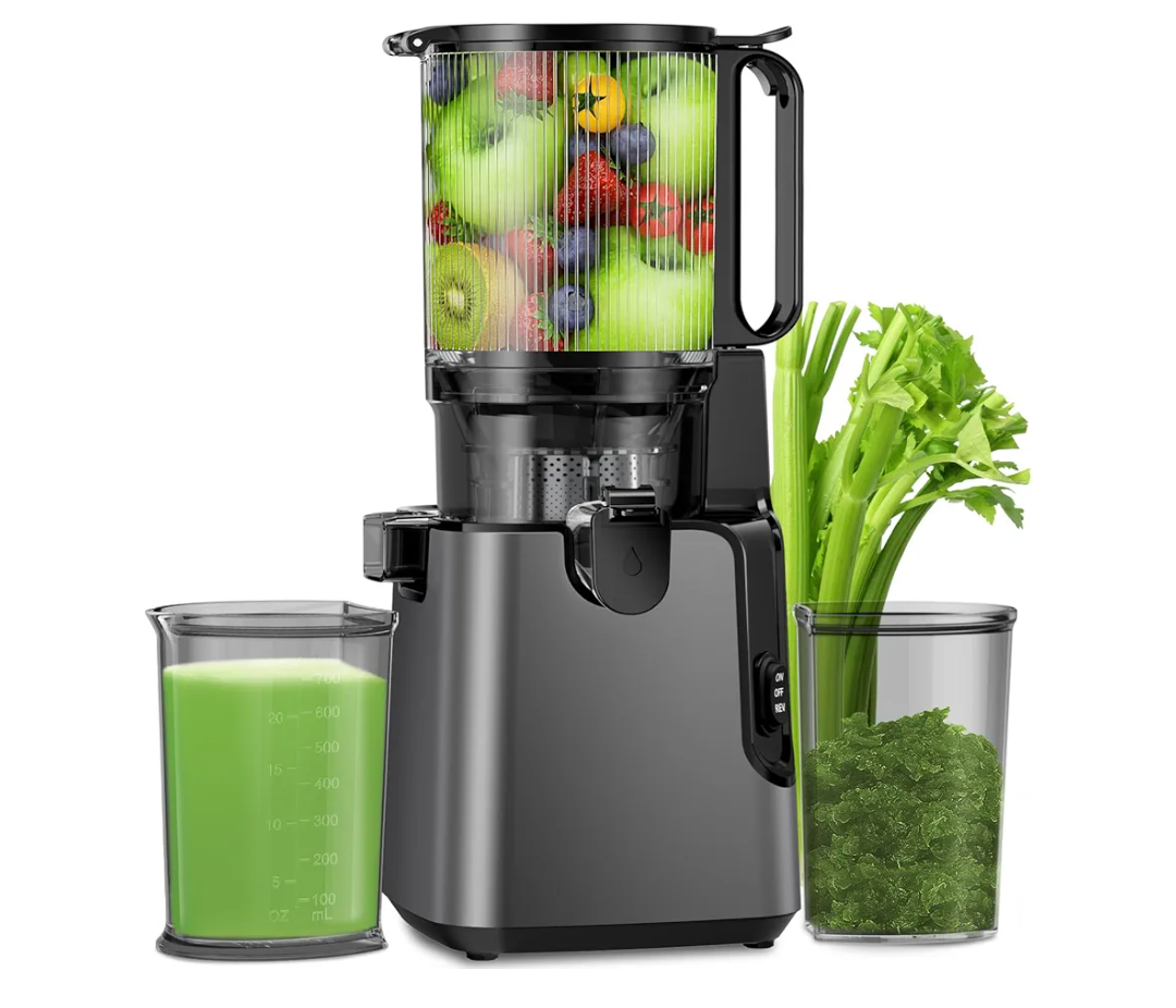 Juicer Machines with 5.8" Large Feed Chute, Cold Press Juicer for Whole Vegetables and Fruits 400W, Slow Masticating juicer Easy to Clean Juice Extractor Machine High Juice Yield