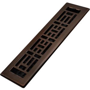 Decor Grates AJH212-RB Oriental Floor Register, 2x12 Inches, Rubbed Bronze Finish