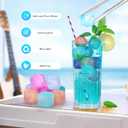380 Pack Reusable Ice Cube for Drinks - Refreezable Plastic Ice Cubes Without Diluting BPA Free, Washable Ice Cube for Whiskey Coffee Bars Party Ice Bath Camping (Color-changing, Square-380Pack)