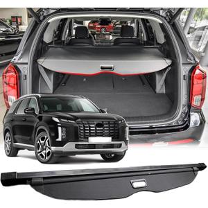 Cargo Cover for Hyundai Palisade 2025 2024 2023 2022 2021 2020 Accessories, Leather Retractable Trunk Cover Luggage Security Shade Cover Shield for 2020-2025 Hyundai Palisade Accessories