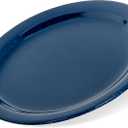 Carlisle FoodService Products Dallas Ware Reusable Plastic Plate with Rim for Buffets, Home, and Restaurants, Melamine, 9 Inches, Café Blue (Pack of 48)