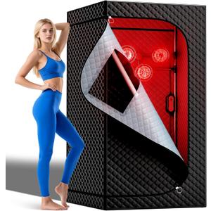 Infrared Sauna Dry Sauna with 660nm 850nm Infrared Red Light Therapy High Power Heating Bulbs, Portable Sauna Home Sauna Personal Indoor Sauna Box Sauna Tent