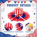Patriotic Porch Goose Outfit 4th of July Lolita for 23" Cement Plastic Statue Memorial Day Goose Costume Independence Day Geese Clothes USA 250th Anniversary Outdoor Patio Yard Lawn Garden Decoration
