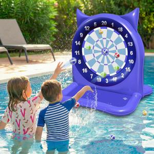 47 Inch Large Inflatable Pool Toys Games with 12 Balls Swimming Pool Dart Board Water Game for Adults Teens Pool Backyard Beach Outdoor Summer Water Toys Gifts for Kids Ages 3-12 Boys Girls, Blue
