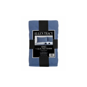 Ellen Tracy King 1 Quilted Sham 20x26in 100% Polyester Blue