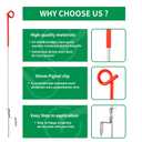 Fence Shock 30 Pack 41 Inches Systems Pig Tail Step-in Fence Post, Portable Stainless Steel Single Rope Poles/Stakes for Electric Fence, Garden, Farm, Flower Beds, Walkways, Fountains - Red
