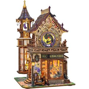 DIY Miniature House Kit, Book Nook Mini House Bookshelf Decor 3D Wooden Puzzle for Adults, Birthday Gift for Family, Friends - Time Magic Club, 1:12