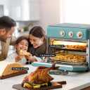 Neretva [21 QT& 6-in-1] Toaster Oven & Air Fryer, Compact Toaster Ovens Countertop with 5 Slices 1500W Rapid Heat Air Fryer Toaster Oven Combo Stainless Steel for Bake/Toast/Broil/Air Fryer/Defrost
