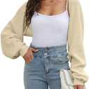 ZUGJAM Women's Cropped Cardigan Bolero Shrug Sweater 2025, L