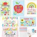 Capoda 24 Pack Teacher Appreciation Gift Card Holders Thank You Teacher Appreciation Cards Bulk With Envelope Sticker for Cash Money Teaching Week Birthday Retirement End of Year Gratitude Gift Idea