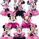 8Pcs Minnie Honeycomb Table Centerpiece, Minnie Birthday Party Supplies Table Decorations for Kids Party Decorations