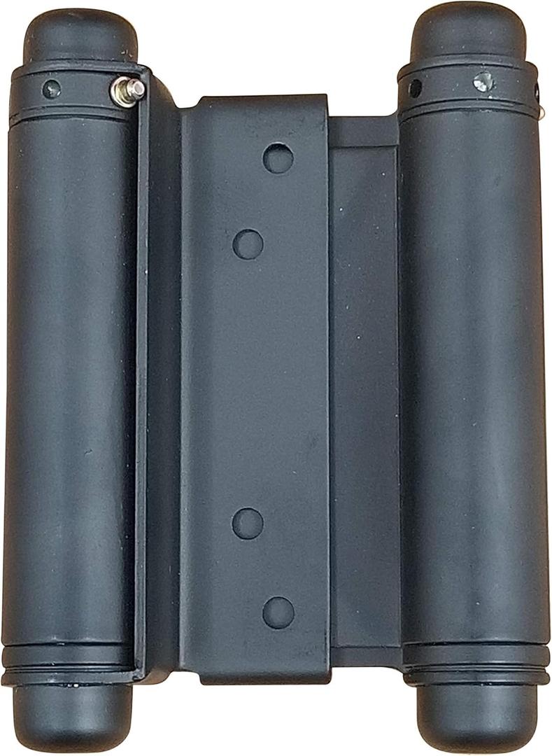 Hinge Outlet Adjustable Double Action Spring Hinge, Saloon, Swinging or Cafe Door Hinges - Highly Rust-Resistant, Self-Closing, Dual-Swing (4 Inch, Matte Black)