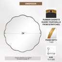 ANDY STAR Brushed Gold Round Wall Mirror 24 Inch, Brass Round Bathroom Mirrors for Over Sink, Anti-Rust Brass Circle Frame for Bathroom, Entryway