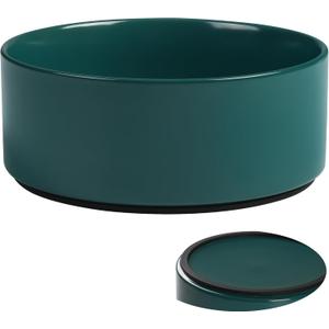Large Dog Bowls, Non Slip Heavy Ceramic Dog Food and Water Bowl with Silicone Base, 8" Pet Feeding Bowl for Small, Medium, and Big Dogs (Green, 8 Inches)