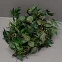 Fake Greenery Garlands Artificial Silver Dollar Eucalyptus Garland in Grey Green and Willow Twigs Garland Intertwined Together for Rustic Wedding Arch Swag Doorways Table Runner Decoration