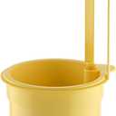 Silicone Sink Strainer Basket, Kitchen Sink Drain Strainer Basket Food Waste Catcher, Press Dumping & Faucet Hanging Design, Corner Colander Food Drainer Waste Filter Accessories for Sink (Yellow)