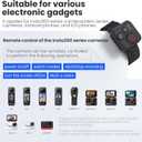 Bluetooth Remote Control Compatible with Insta360 X5/X4/X3/Go 3S/ACE pro 2/ACE Pro/ONE X2/GoPro Hero 8/9/10/11/12 Cameras and Phones - 50M Range Smart Action Accessories