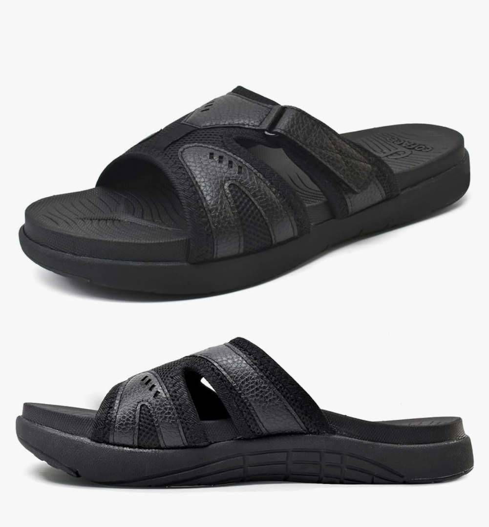 COFACE Mens Sport Recovery Sandals Plantar Fasciitis Soft Cushion Lightweight Orthotic Slides for Men