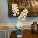 2 Pcs Orchid Stems 38" Artificial Flowers Real Touch Latex Faux Phalaenopsis Branches White Artificial Flowers for Wedding Party Home Garden Decor (White)